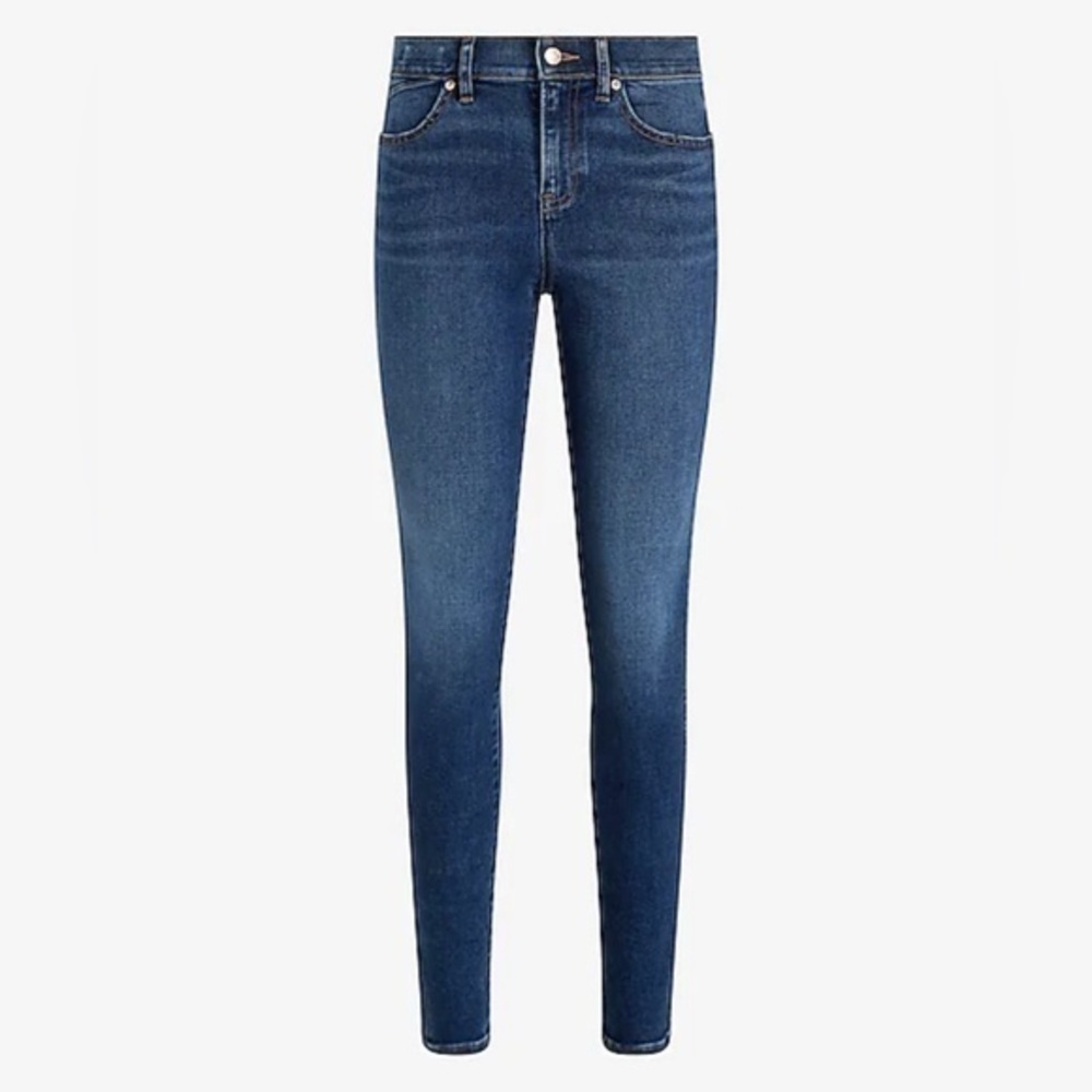 EXPRESS Mid Rise Dark Blue Ankle Skinny Legging